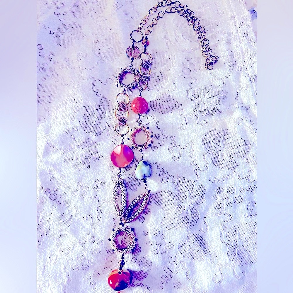 💰FREE add 1/bundle Necklace faux: Agates, Pearls, crystals, rose & green, gold